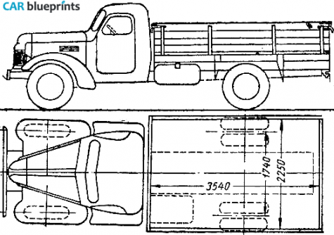 1947 ZIS 150 Truck blueprint